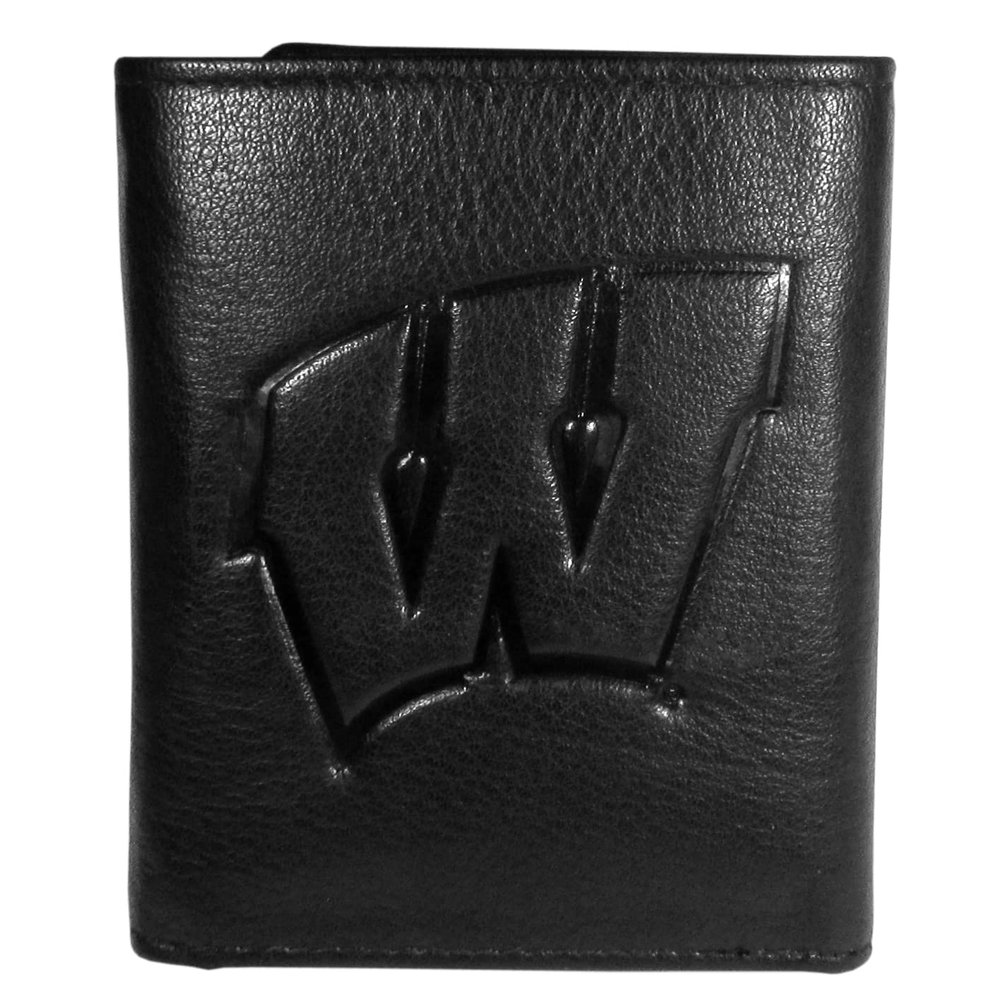 Siskiyou Sports NCAA Wisconsin Badgers Embossed Leather Tri-fold Wallet, One Size