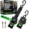 Rhino USA Retractable Boat Trailer Tie Down Straps 2PK  Durable (2in x 43in) Trailer Mount Transom Straps for Boat, Jet Ski  Stainless Steel  Salt Water Compatible view 1
