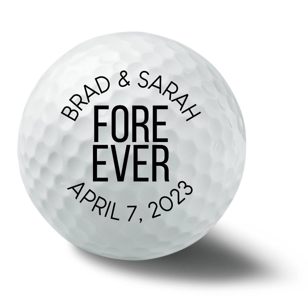 Fore Ever Custom Golf Ball Wedding Favors for Guests, Bulk Wedding Favors, Personalized Golf Balls for Wedding Gifts, Wedding Party Favors (200 Balls)