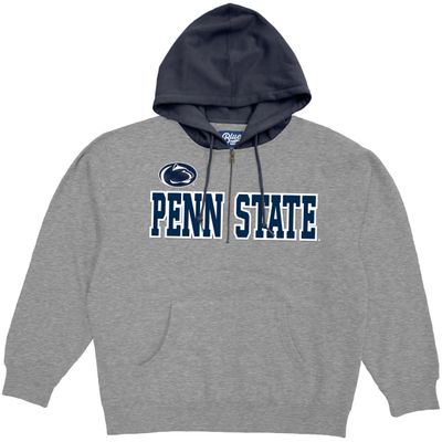Penn State Nittany Lions NCAA Officially Licensed Half Zip Contrast Hooded Sweatshirt Applique Shield, Medium