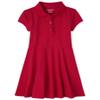 The Children's Place,Short Sleeve Ruffle Polo Dress,Ruby,Large (10/12) view 1