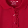 The Children's Place,Short Sleeve Ruffle Polo Dress,Ruby,Large (10/12) view 2