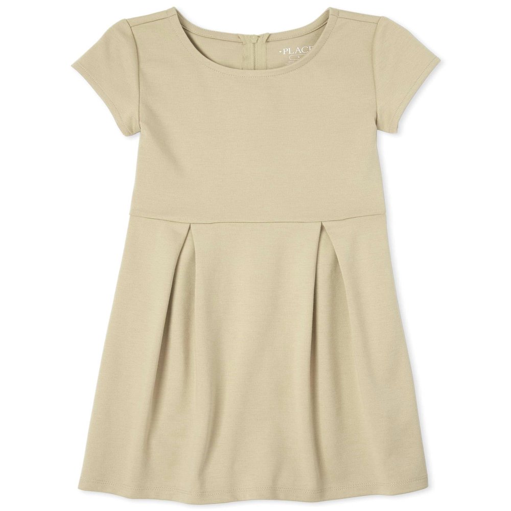 The Children's Place,Short Sleeve Ponte Dress,Sandy,10