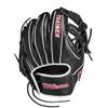 Wilson 27.5 Infield Pancake Training Baseball Glove - Right Hand Throw, Black/Red view 2