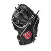 Wilson 27.5 Infield Pancake Training Baseball Glove - Right Hand Throw, Black/Red view 4