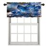 BaoNews Blue Abstract Beautiful Kitchen Valances for Windows,Ice Blue Art Geode Blackout Valances Curtains Multilayer Polyester Drapes for Kitchen Bedroom 1 Pack 52X18 Inches view 1