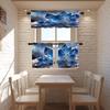 BaoNews Blue Abstract Beautiful Kitchen Valances for Windows,Ice Blue Art Geode Blackout Valances Curtains Multilayer Polyester Drapes for Kitchen Bedroom 1 Pack 52X18 Inches view 2