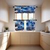 BaoNews Blue Abstract Beautiful Kitchen Valances for Windows,Ice Blue Art Geode Blackout Valances Curtains Multilayer Polyester Drapes for Kitchen Bedroom 1 Pack 52X18 Inches view 3