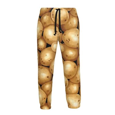 Miherbs Men Women 3D Joggers Pants Funny Potato Sweatpants Casual Mens Sweatpants Sport Track Sweatpants White