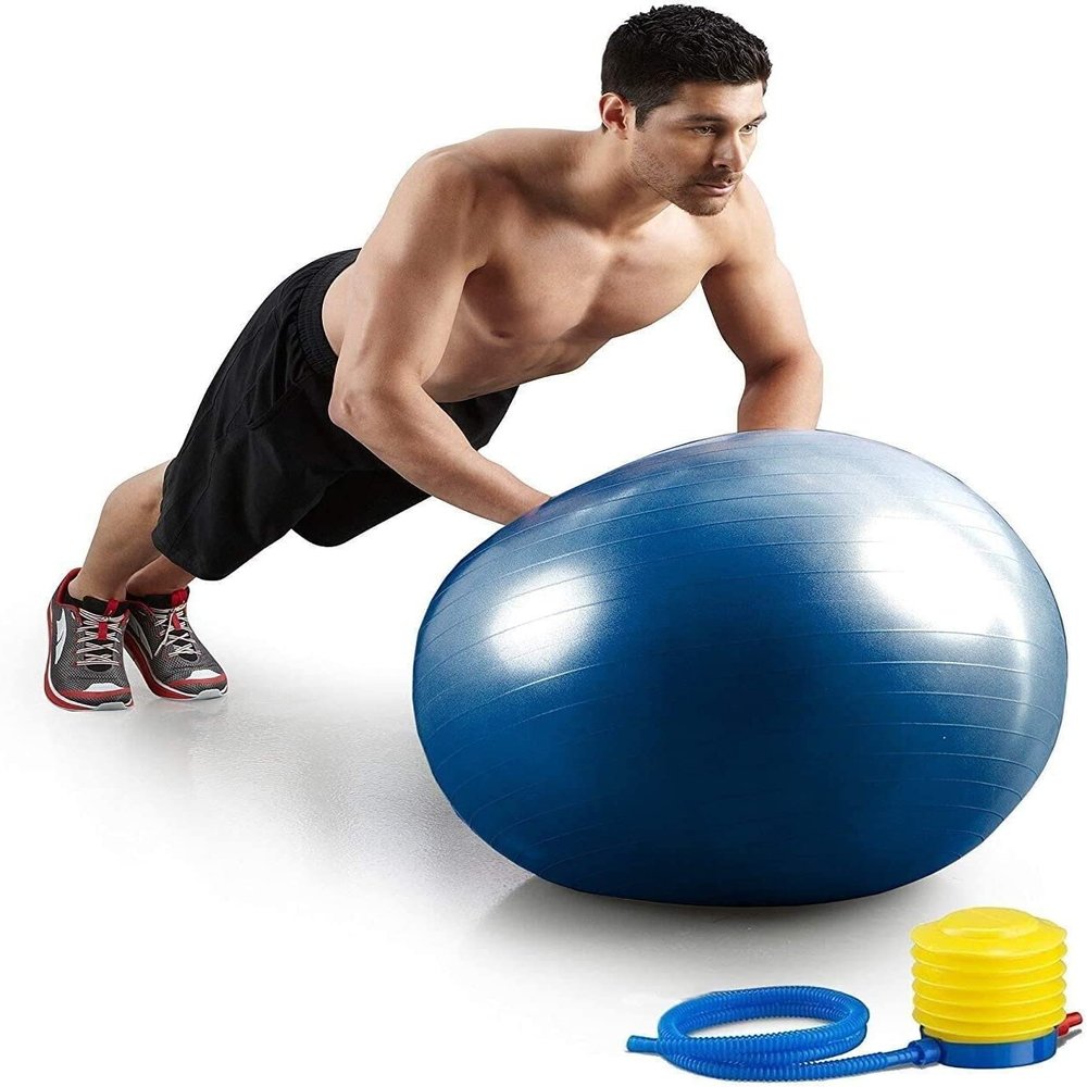 sainio Anti-Slip Balance Stability Ball Exercise Gym Ball with Pump (Multicolour)