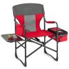 COSTWAY Folding Camping Chair, Heavy-Duty Director Chair Supports 400lbs for Adults with Side Table, Cooler Bag, Storage, Strap, Portable Makeup Chair Suitable for Fishing Picnic, Red view 1