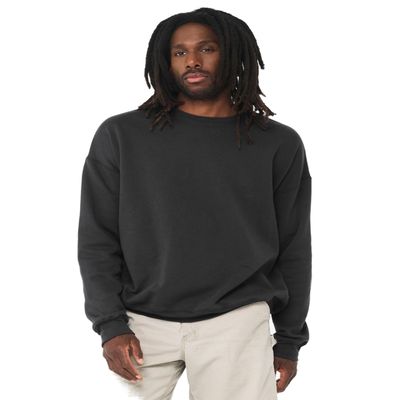 BELLA + CANVAS - Unisex Sponge Fleece Drop Shoulder Crewneck Sweatshirt - 3945 - Dark Grey - L