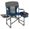 COSTWAY Folding Camping Chair, Heavy-Duty Director Chair Supports 400lbs for Adults with Side Table, Cooler Bag, Storage, Strap, Portable Makeup Chair Suitable for Fishing Picnic, Blue view 1