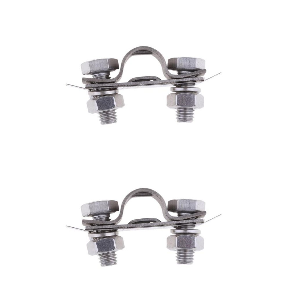  2 Marine Yacht Throttle Cable Tube Clamp and Shim Shaped Steel
