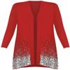 Womens Ladies Fancy Long Sleeve Open Front Sequin Pattern Sparkle Cardigan Top Red US 18-20 view 1