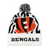 Cincinnati Bengals NFL White Stripe Big Logo Light Up Beanie view 3