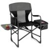 COSTWAY Folding Camping Chair, Heavy-Duty Director Chair Supports 400lbs for Adults with Side Table, Cooler Bag, Storage, Strap, Portable Makeup Chair Suitable for Fishing Picnic, Black view 1
