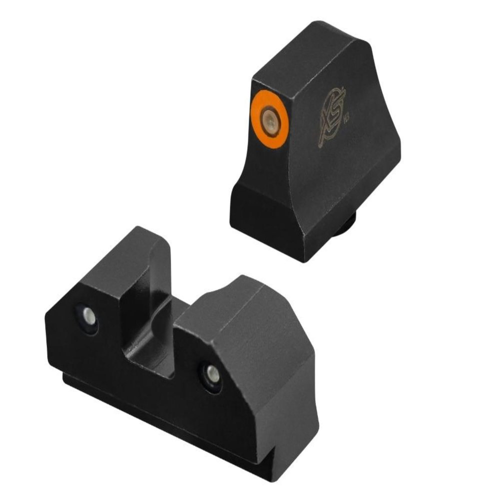 XS SIGHTS R3D Tritium Night Sight Orange in Suppressor Height for Glock 42, 43, 43x, & 48 Gen 1-5, Front and Rear Glow in The Dark Tritium for Tactical Applications