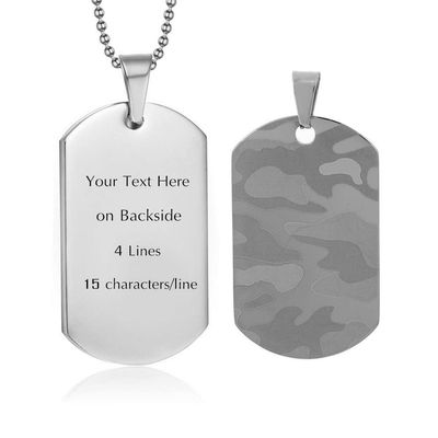 LiFashion LF Personalized Mens TO MY SON Necklace,Stainless Steel Camoflauge Military Dog Tag Pendant Sentiment Motivational Tags Necklace Jewelry for Son from Dad Mom,Free Engraving(Blank)