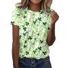 CGGMVCG St Patricks Day Shirt Women Short Sleeve Casual Top Shamrock Shirts St. Patrick's Day Soft Leave St Patricks Day Womens Clothing, Z01 Mint Green, M view 1
