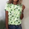 CGGMVCG St Patricks Day Shirt Women Short Sleeve Casual Top Shamrock Shirts St. Patrick's Day Soft Leave St Patricks Day Womens Clothing, Z01 Mint Green, M view 2