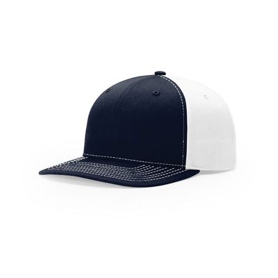 Richardson 312 1-Pack Twill Back Trucker Cap Adjustable Backstrap Baseball Cap | Bulk Packs Available - One Size - Navy/White