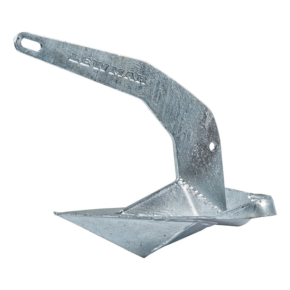 Lewmar Galvanized Steel Epsilon Anchor 35 lbs. for Boats 33'-47', concave fluke, Lead ballasted tip for Quick Setting, Lloyds Rated, Measures 26-3/8" L x 14-4/5 W- 2020221497