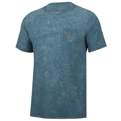 HUK mens Short Sleeve Mineral Wash Pocket Tee, Fishing T-shirt for Men T Shirt, Tapestry, Small US