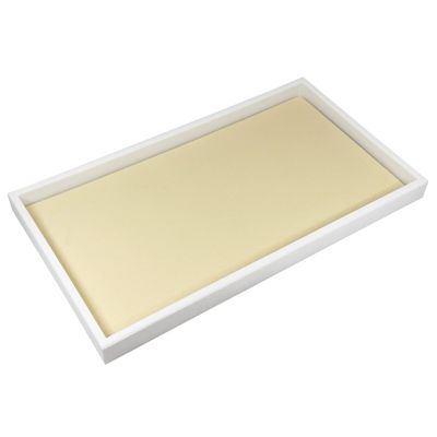 Beige Velcro Deluxe Display Pad with White Plastic Tray Measures: 14 3/4 x 8 1/4 x 1