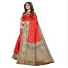 IMTRA FASHION Indian Traditional Red Printed Art Silk Saree with Blouse Piece-SELENA RED view 3