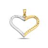 14K Two Toned Gold Half Silver Half Gold Daimond Cut Heart Pendant Model_X_Fashion-765 view 1