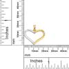 14K Two Toned Gold Half Silver Half Gold Daimond Cut Heart Pendant Model_X_Fashion-765 view 2