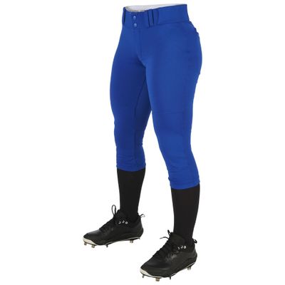 Champro Women's Tournament Traditional Low-Rise Polyester Softball Pant, XX-Large, Royal