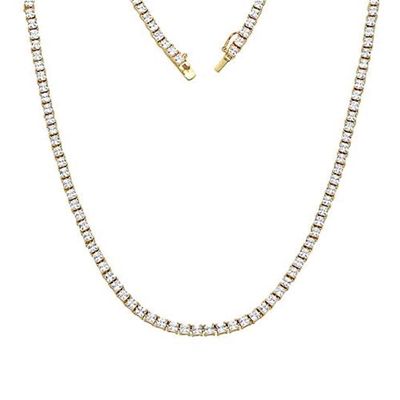 Sterling Silver 3mm Square Cubic Zirconia Tennis Bracelet/Necklace Model_X_Fashion-356