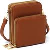 MIZUBA Small Crossbody Cell Phone Purse Mini Messenger Shoulder Bag Crossbody Wallet with Credit Card Slots (W-brown) view 1