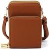 MIZUBA Small Crossbody Cell Phone Purse Mini Messenger Shoulder Bag Crossbody Wallet with Credit Card Slots (W-brown) view 2