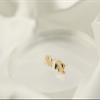 14K Solid Gold Cute Elephant Small Stud Earrings - With Gold Butterfly Backings Model_X_Fashion-365 view 2