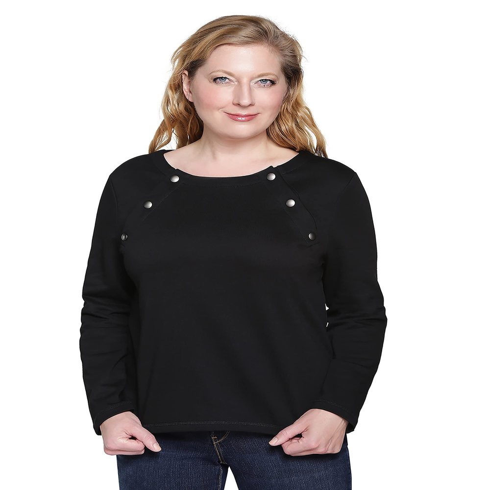 Adaptive Chemotherapy Shirt for Women with Chest Port Access | Long Sleeve Chemo for Cancer and Dialysis Patients