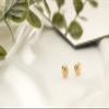 14K Solid Gold Lady Bug Small Stud Earrings - Gold Butterfly Backings Closure Model_X_Fashion-315 view 1