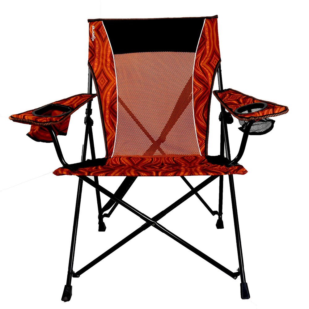 Kijaro Enjoy Versatile Folding Sports, Outdoor Chair & Lawn Chair, Dual Lock Feature, Destination Print - Victoria Desert Orange