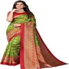 IMTRA FASHION Indian Traditional Green Printed Art Silk Saree with Blouse Piece-SELENA GREEN view 1