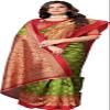 IMTRA FASHION Indian Traditional Green Printed Art Silk Saree with Blouse Piece-SELENA GREEN view 3