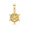 14K Yellow Gold Ship Wheel Dainty Pendant Model_X_Fashion-527 view 1