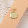 14K Yellow Gold Small Round Guardian Angel Cherub God Bless You Pendant Model_X_Fashion-916 view 2