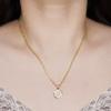 14K Yellow Gold Small Round Guardian Angel Cherub God Bless You Pendant Model_X_Fashion-916 view 4