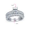 1.25CT Vintage Style Milgrain Simulated Blue Sapphire Alternating Three Stone Princess Solitaire AAA CZ Anniversary Engagement or Wedding Ring Set For Women .925 Sterling Silver Custom Engraved view 4