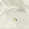 14K Solid Gold Diamond Cut Round Ball Small Stud Earrings - With Gold Butterfly Model_X_Fashion-320 view 2