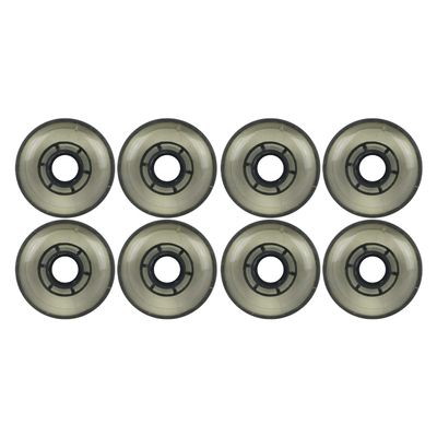 Player's Choice Inline Skate Wheels Multi Use 71mm 78A Clear Black Indoor/Outdoor (8 Wheels)