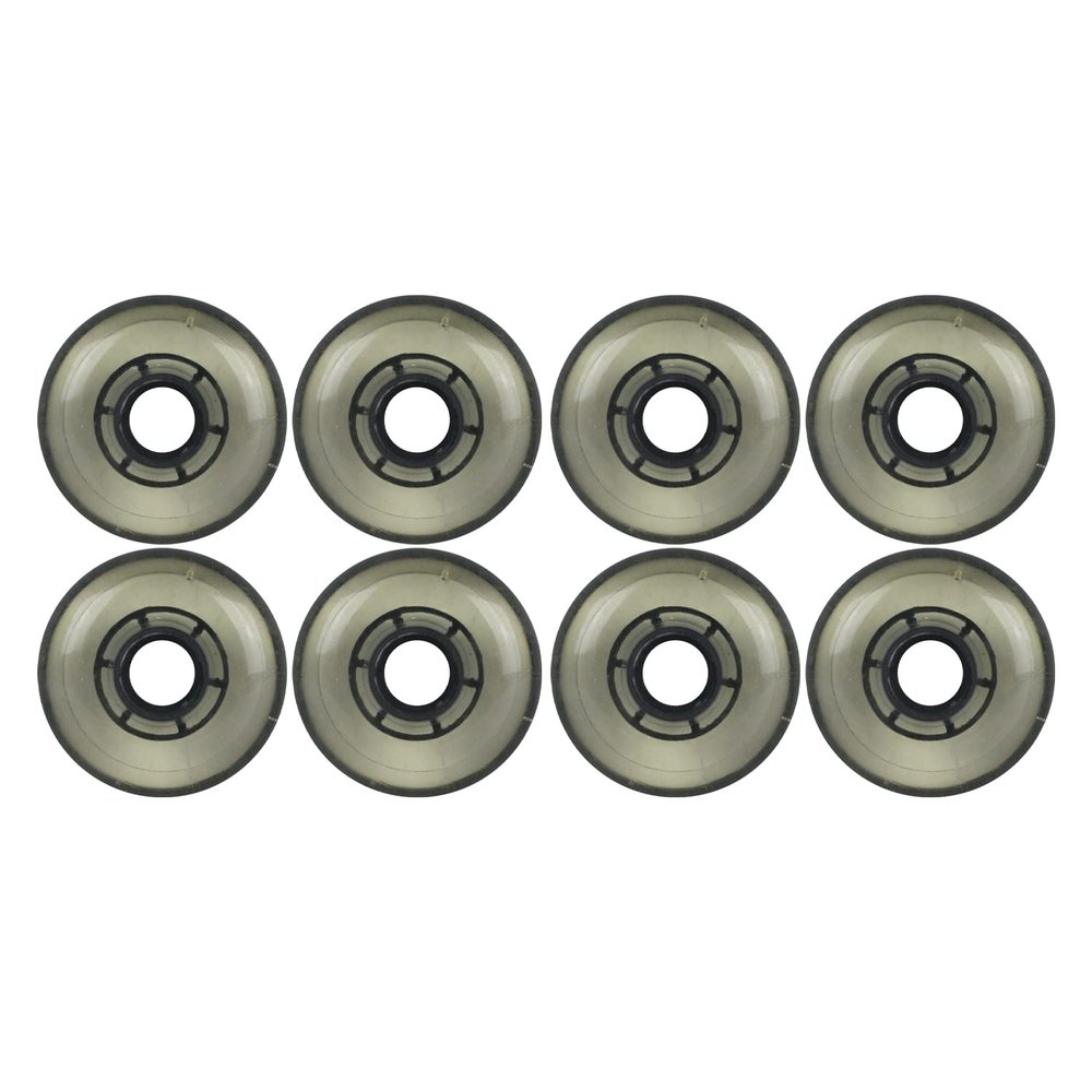 Player's Choice Inline Skate Wheels Multi Use 71mm 78A Clear Black Indoor/Outdoor (8 Wheels)