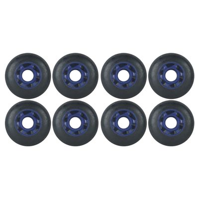 Player's Choice Inline Skate Wheels Multi Use 77mm 78A Black Blue Indoor/Outdoor (8 Wheels)